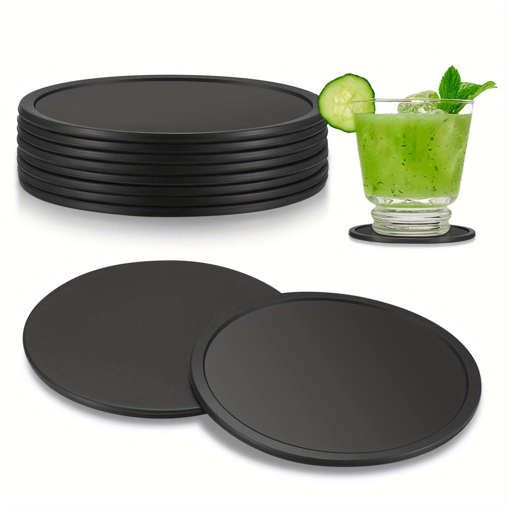 8pcs Silicone Coasters For Drinks Non Slip Mats Home And Bar Coasters