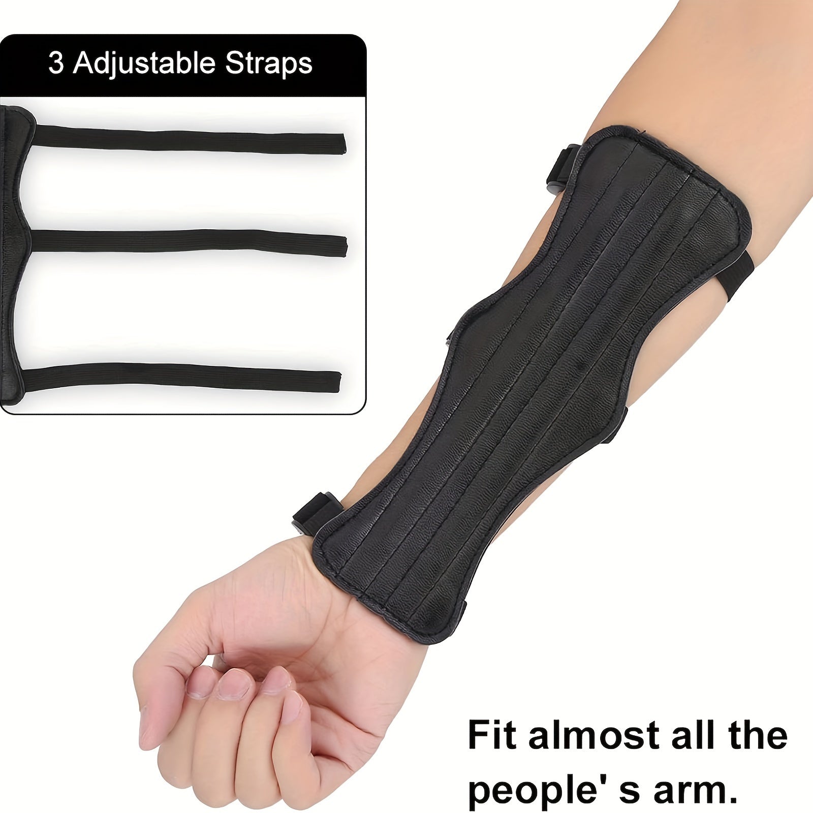 Thickened Arm Guard PU Archery Arm Strap for Traditional Bow Long Bow