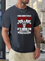 Men's Nurse Print T-shirt Active Stretch Tee For Outdoor