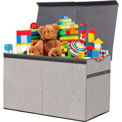 Extra Large Kids Toy Organizer Collapsible Grey Storage Bin
