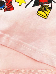Girls Cotton Pajamas Set Cartoon Print Long Sleeve Top Matching Pants