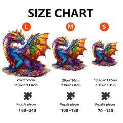 Gemstone Dragon Wooden Puzzle Irregular Animal Shape Jigsaw Game