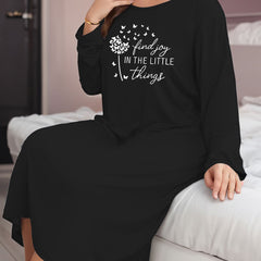 Lounge Dress Women's Graphic Long Sleeve Tee