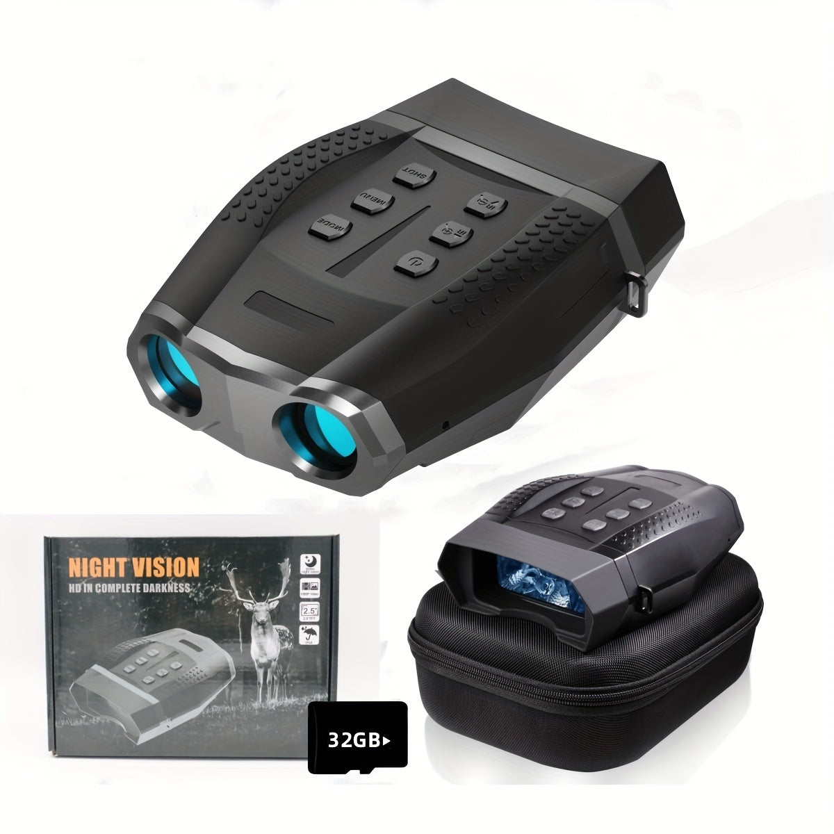 NV5100 Digital Binoculars 4X Zoom 1080p Video 1900ft Viewing In Darkness