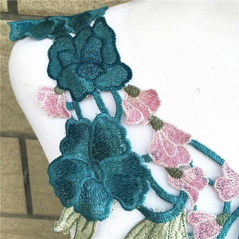 Embroidered Fabric Flower Venise Lace Sewing Applique Lace Collar