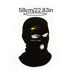 Spider Embroidery Balaclava Hat Ski Knitted Hat