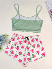 Watermelon Print Pajama Set for Women