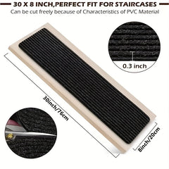 1pc Stair Mat Step Mats Self adhesive Pvc Non slip Mats Double Stripes