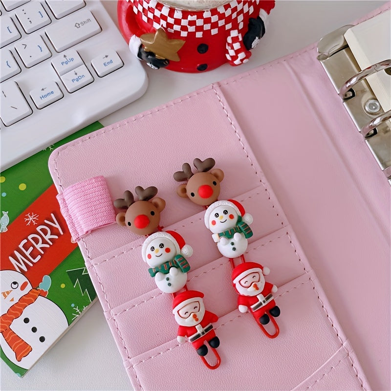 10pcs Christmas Resin Paper Clip Office File Storage Finishing