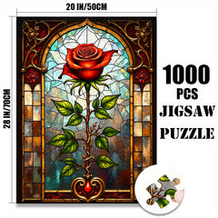 Gothic Rose Stained Glass Jigsaw Puzzle 1000pcs