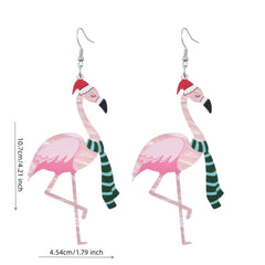 Christmas Hat Scarf Animal Earrings Festive Party Decoration