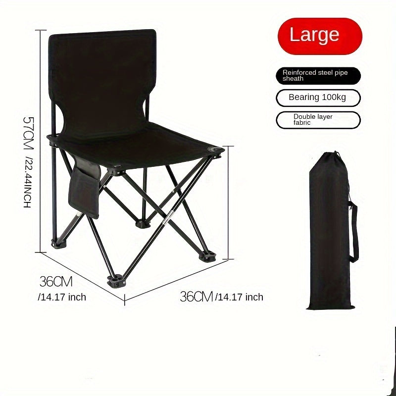 Portable Folding Camping Chair Anti Slip Padded Chair Carry Bag Outdoor Sports