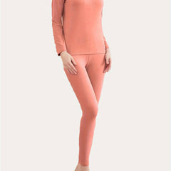 Women's Thermal Underwear Set Long Sleeve Crew Neck Tops & Pants