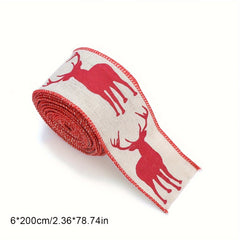 Red Plaid Bow Christmas Ribbon Decoration