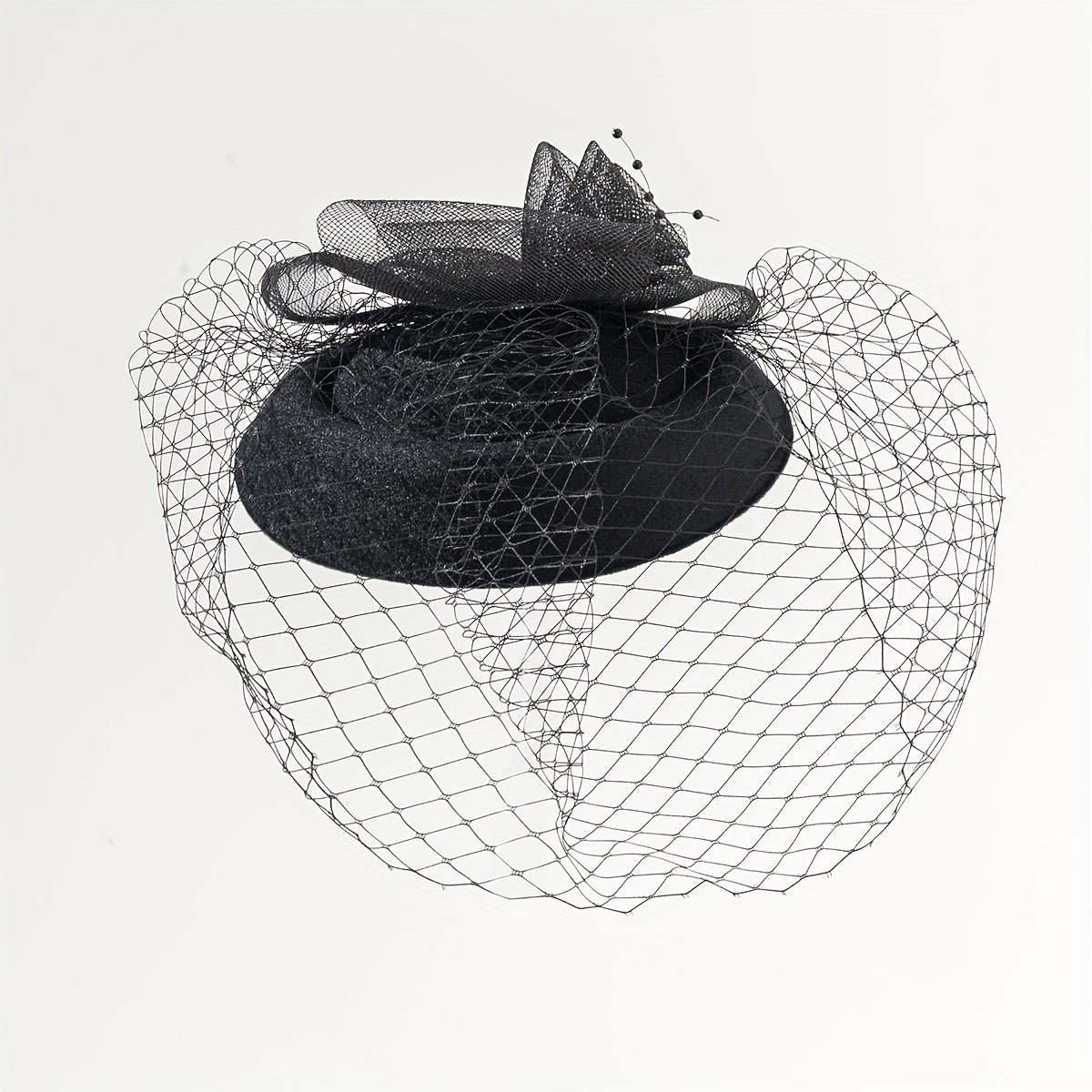 Mesh Veil Pillbox Fascinator Hat Decorative Derby Hat For Tea Party