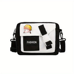 Kids Letter Patch Messenger Bag with Coin Purse