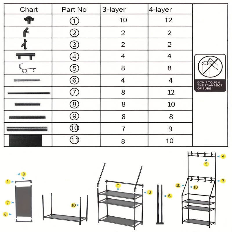 Triangle Shoe Rack for Indoor Storage - Space-Saving Coat and Hat Rack