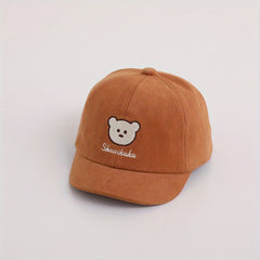 Kids Cartoon Bear Embroidered Sunshade Baseball Cap for Outdoor Play