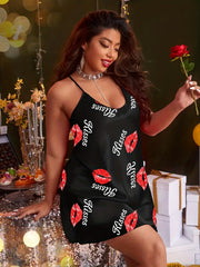 Sexy Nightdress Women's Plus Silk Satin Cami Sleep Dress