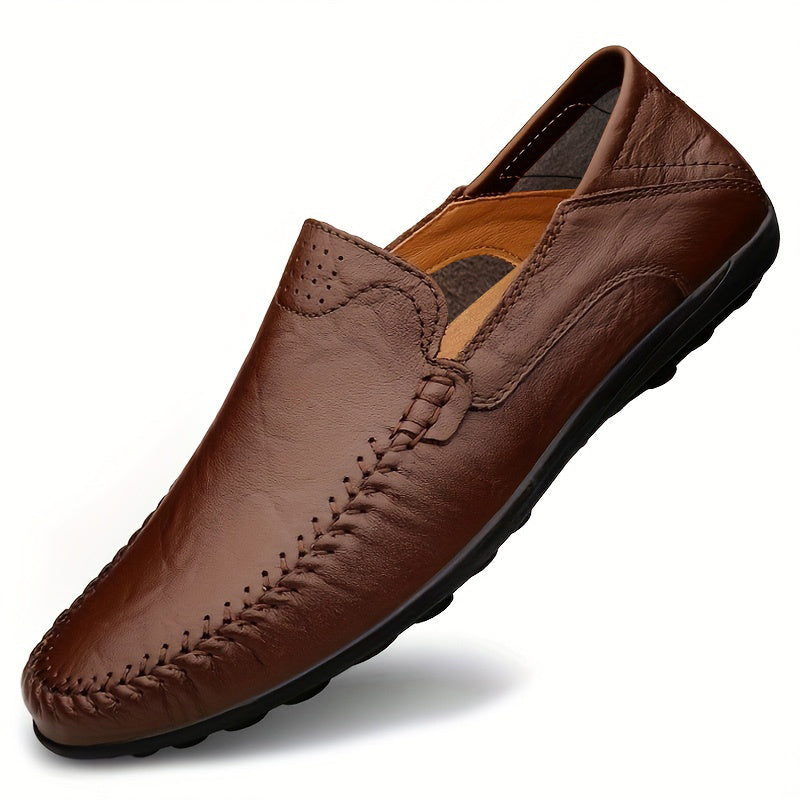 Men's Leather Loafers Comfy Slip On Shoes Non-slip