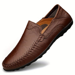 Men's Leather Loafers Comfy Slip On Shoes Non-slip