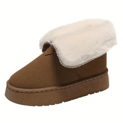 Women's Thermal Snow Boots Faux Fur Lined Platform Ankle Boots