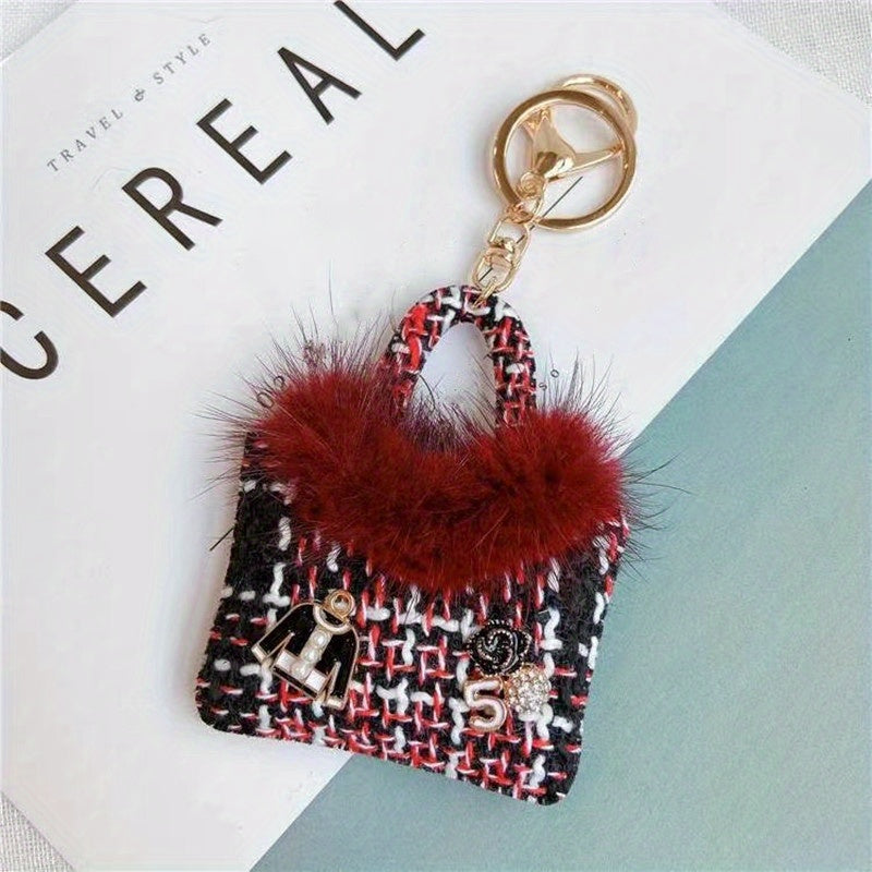 Mini Fur Bag Keychain Keyring Backpack Handbag Purse Pendant Accessories