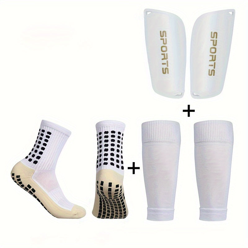 Men's Breathable Fitness Shin Guards & Anti Slip Socks