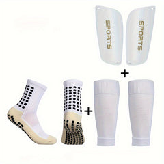 Men's Breathable Fitness Shin Guards & Anti Slip Socks