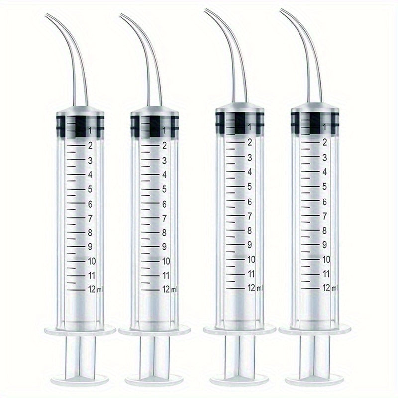 4pcs 12ml Plastic Syringe for Teeth Washing and Scientific Experiments