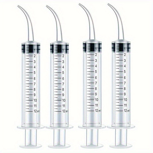 4pcs 12ml Plastic Syringe for Teeth Washing and Scientific Experiments