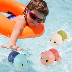 3pcs Swimming Turtles Bath Toys for Toddlers 1-4 Years Green Pink Non Toxic