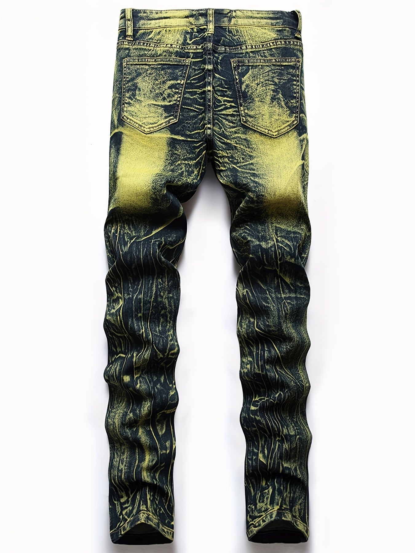 Boys Ripped Tie Dye Jeans Slim Fit Denim Pants