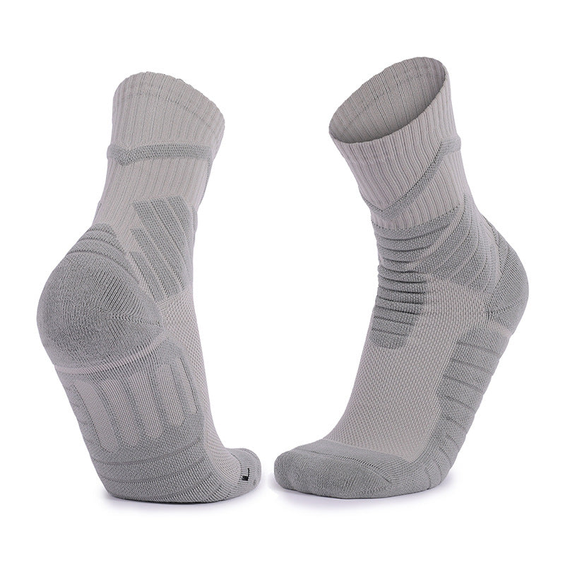 Men's Breathable Cotton Short Crew Padded Socks for Basketball