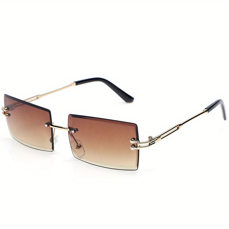 Frameless Square Sunglasses Men's Casual Mixed Sunglasses