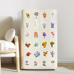 103pcs Flower Series Stickers Water Cup Decoration Waterproof DIY