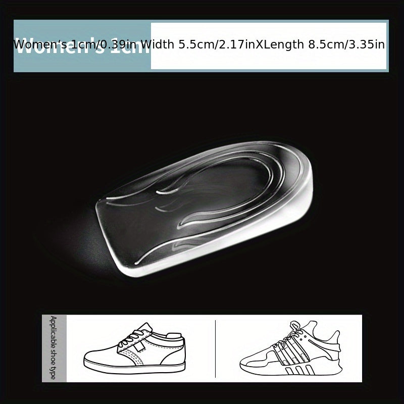 Transparent Heightened Insole Massaging Feet Care Gel Foot Pad Shoe Lift