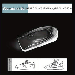 Transparent Heightened Insole Massaging Feet Care Gel Foot Pad Shoe Lift