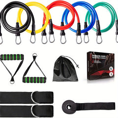 Resistance Bands Set with Door Anchor Handles Ankle Straps for Strength Training
