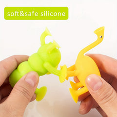 9pcs Suction Bath Toys For Babies Soft Silicone Stress Toys Set