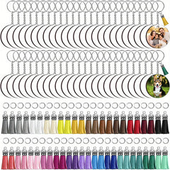 250PCS Sublimation Blank Leather Keychain with Tassel