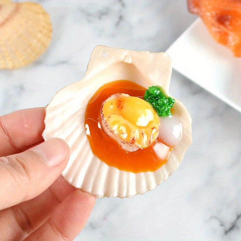 2pcs PVC Garlic Butter Steamed Mussels Realistic Decor