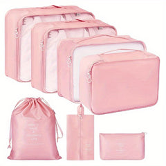 7pcs Travel Packing Cubes Mesh Luggage Storage Bag Underwear Clothes Organizer