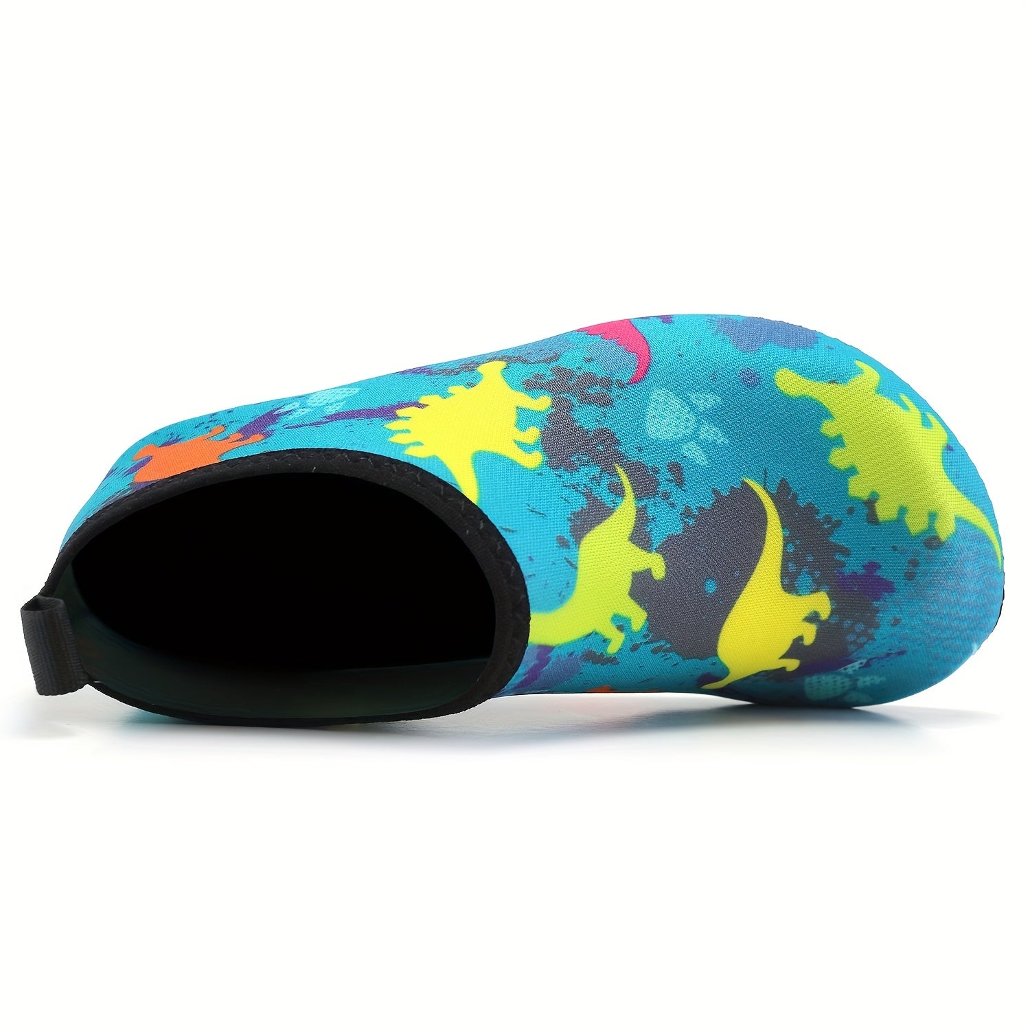 Kids Dinosaur Print Water Shoes, Quick Drying Aqua Shoes