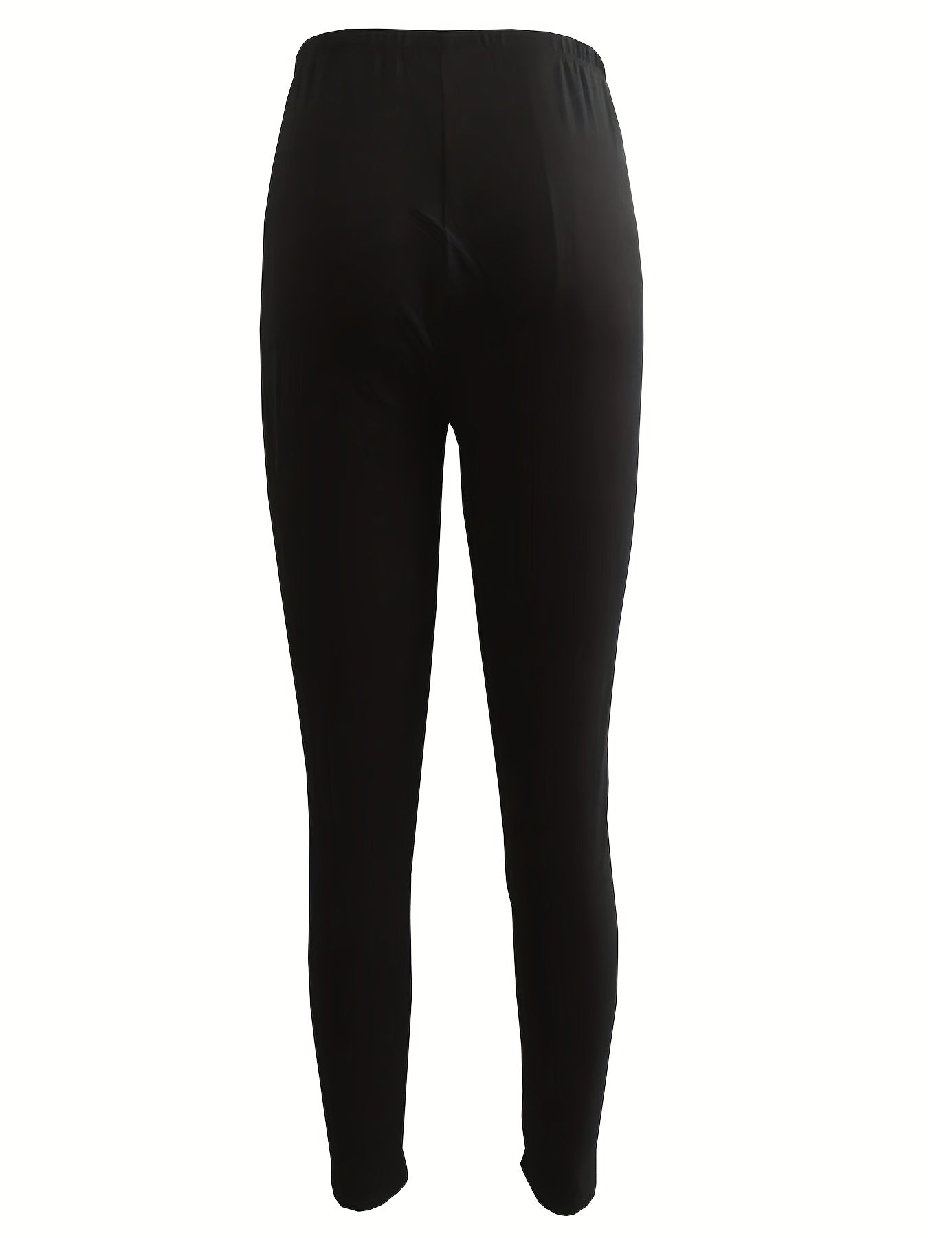 Solid High Waist Skinny Leggings Casual Stretchy Cropped Leggings