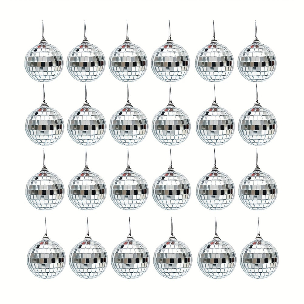 24pcs Disco Ball Mirror Ball Hanging for Party Christmas Tree