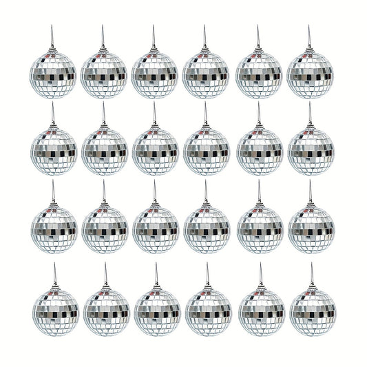 24pcs Disco Ball Mirror Ball Hanging for Party Christmas Tree