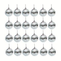 24pcs Disco Ball Mirror Ball Hanging for Party Christmas Tree