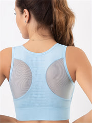 Breathable Mesh Racerback Sports Bra for Women