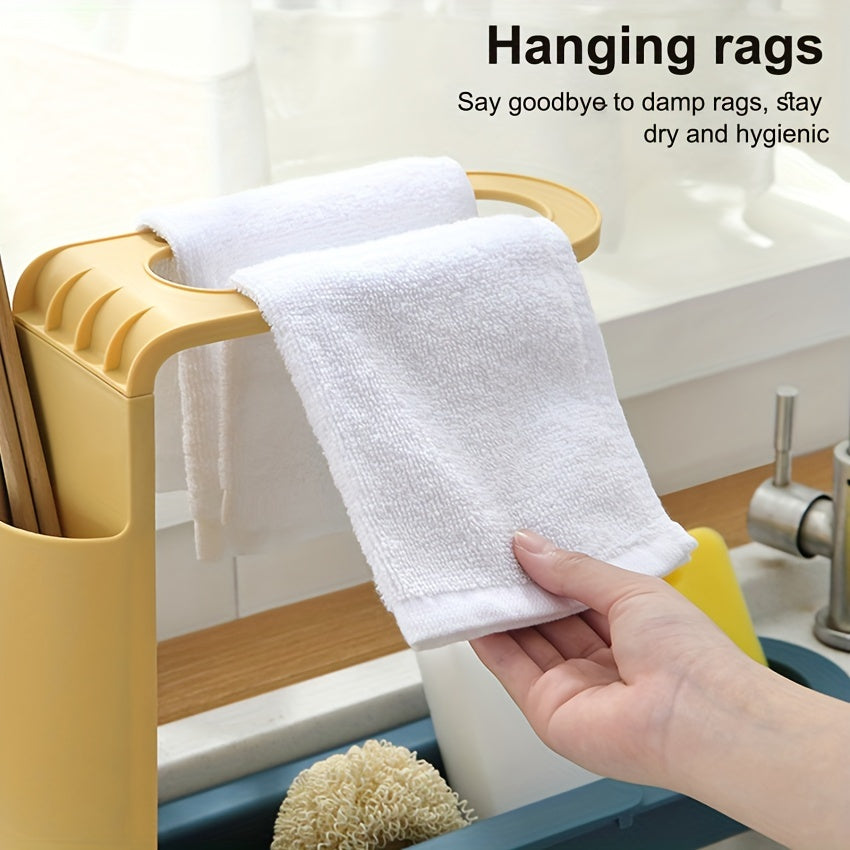 Sink Drain Rack Storage Basket Telescopic Sink Shelf Kitchen Organizer